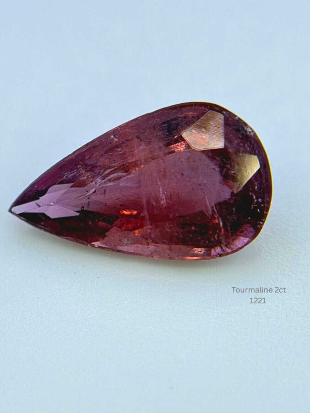 Natural 2.00 ct Pink Tourmaline Pear Cut Loose Gemstone 11.5x6.8mm for Jewelry
